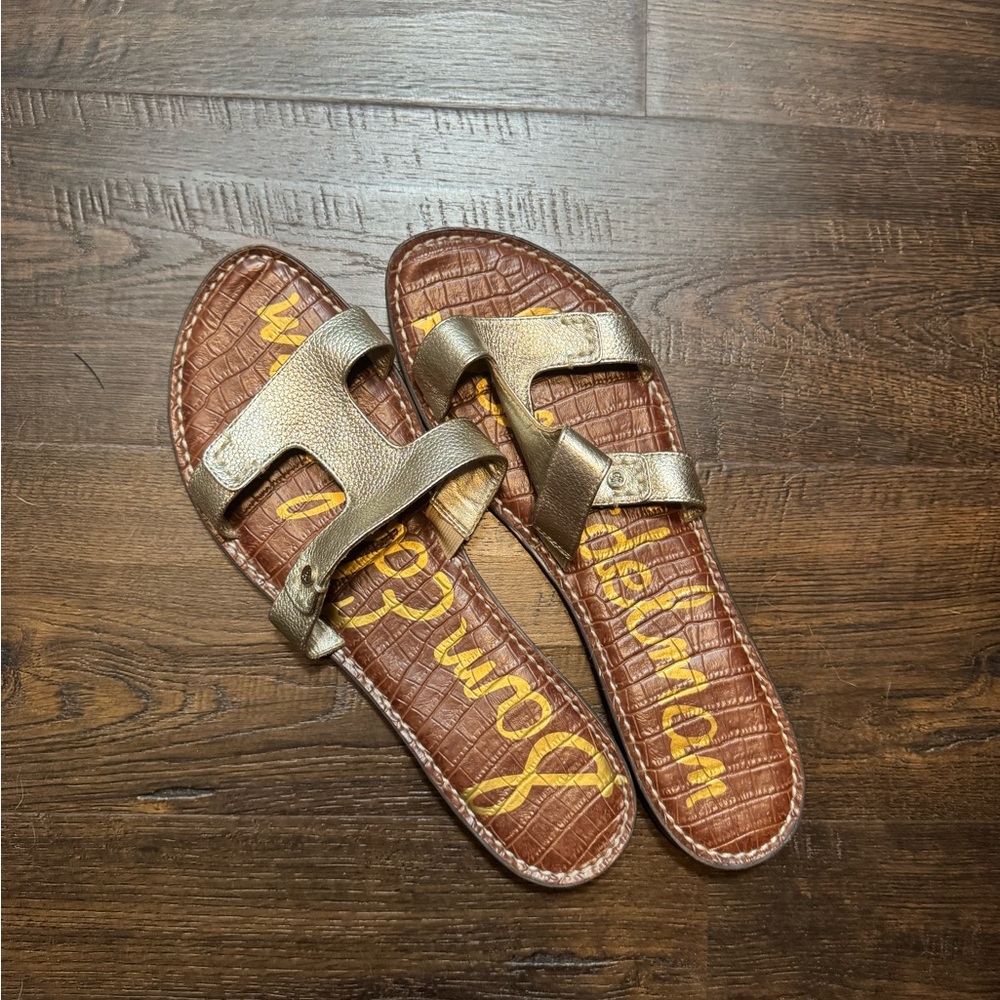 Sam Edelman Gold and Brown Sandals